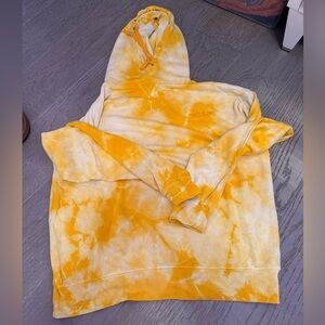 WSLY Cream and Yellow tie dye hoodie